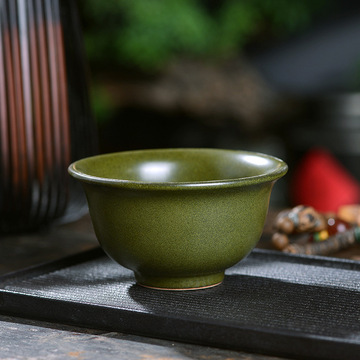 景德镇功夫茶具小茶杯茶叶末圆口压手杯家用茶碗茶盏创意单杯