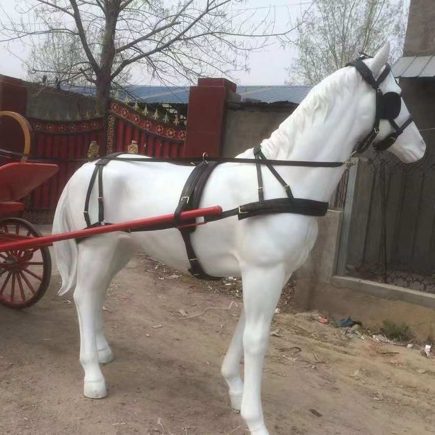 超纤套马车挽具小矮马套马精品马笼头马缰绳双马款可调节通用马具