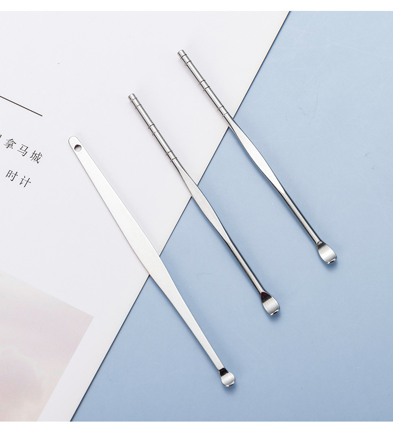 不锈钢掏耳勺采耳挖耳屎工具两件套儿童成人耳扒挖耳勺耳朵耳挖