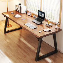 电脑桌台式家用办公室老板桌子简约现代简易学生学习写字书桌实木