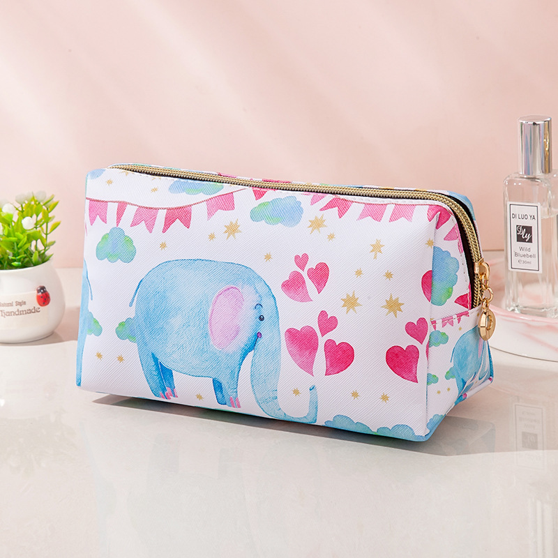 Large Capacity Storage Cosmetic Bag Portable Travel Portable Toiletry Bag Waterproof Thickened Pu Leather Printed Clutch Manufacturer