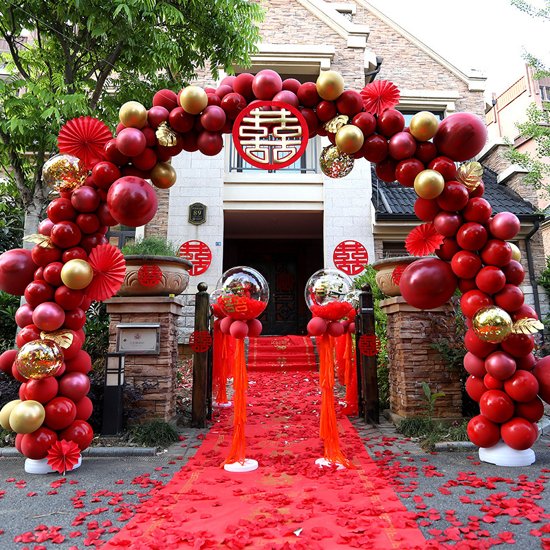 结婚气球拱门婚房装饰场景布置婚礼套装开业生日派对室外婚庆用品