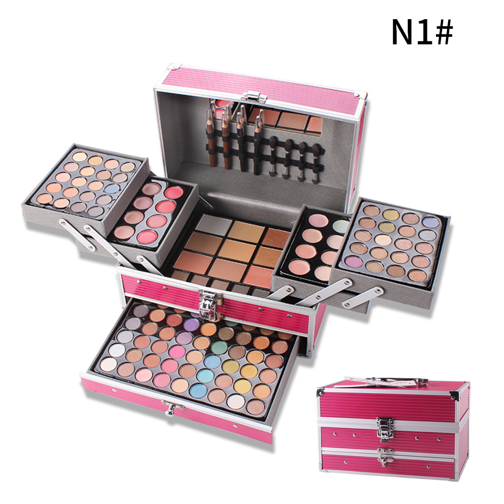 Multifunctional Foreign Trade Makeup Set Eyeshadow Plate Lipstick Blush Powder Cake Eyebrow Powder Set Box Cosmetics Full Set