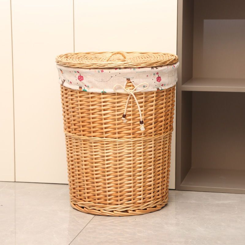 Bamboo Basket Rattan Woven Storage Basket Laundry Basket Dirty Clothes Basket Toy Clothes Bedroom Bathroom Hot Pot Restaurant with Lid Laundry Baskets Hot