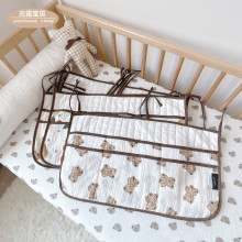 婴儿床挂袋收纳袋韩式绗缝纯棉纱布初生宝宝推车收纳袋新生儿用品