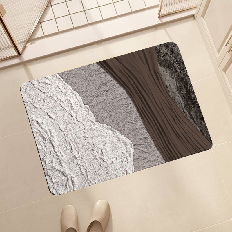 irregular light luxury bathroom floor mat carpet door mat bathroom door diatom mud absorbent floor mat toilet non-slip