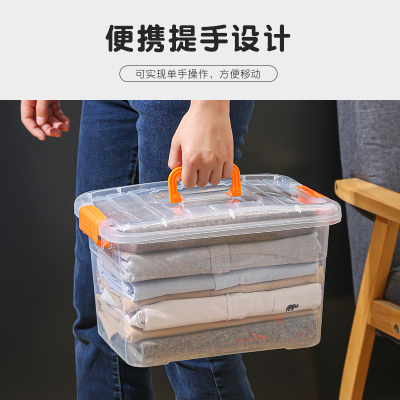 Plastic Storage Box Desktop Transparent Storage Box with Handle Snack Storage Box Storage Box on-Board Storage Box Toy Storage Box