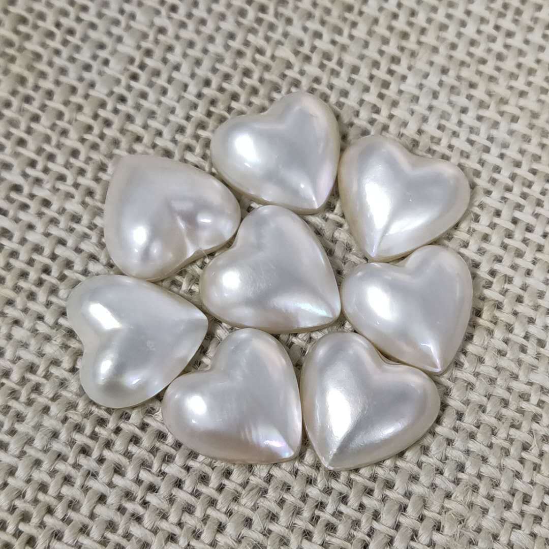 17*18mm海水珍珠 白色爱心马贝珍珠 可配对diy饰品
