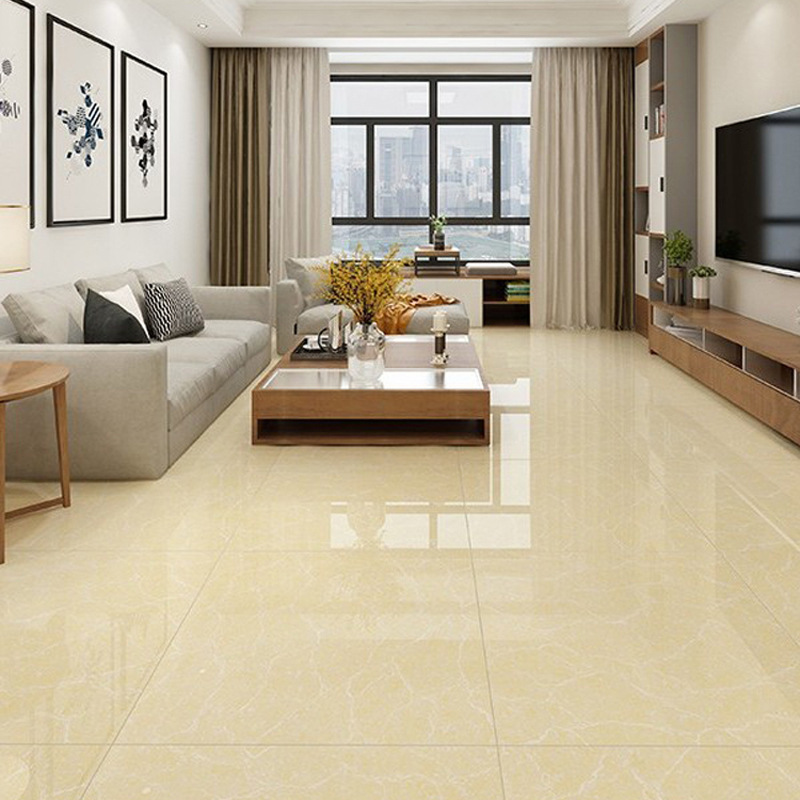 黄白色普拉提瓷砖800x800客厅地砖600x600玻化砖防滑地板砖抛光砖