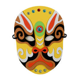 eva中国风京剧脸谱面具diy幼儿园教材儿童手工制作材料包粘贴画大