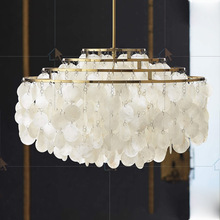 跨境北欧客厅吊灯灯具卧室创意设计师轻奢餐厅灯贝壳装饰酒店吊灯