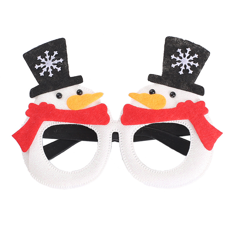 Christmas Glasses Children's Ball Party Decorations Plastic Funny Old Snowman Elk Glasses 2024 Christmas