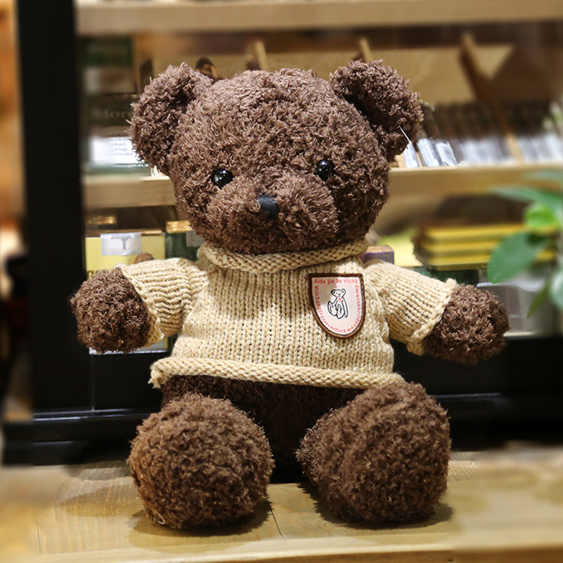 Factory Straight Sweater Little Bear Doll Teddy Bear Plush Toy Wholesale Baby Doll Birthday Gift One Piece Dropshipping