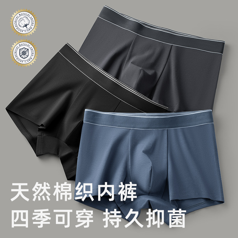 Underwear Men's Cotton Boxer Sports Breathable Cotton Boyshorts Loose Seamless Underwear Boys Pants