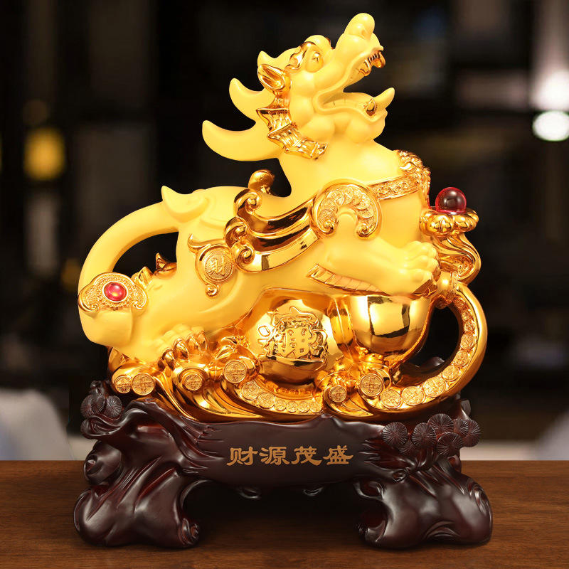 中式财源茂盛招财貔貅摆件办公室客厅乔迁店铺开业礼品树脂工艺品