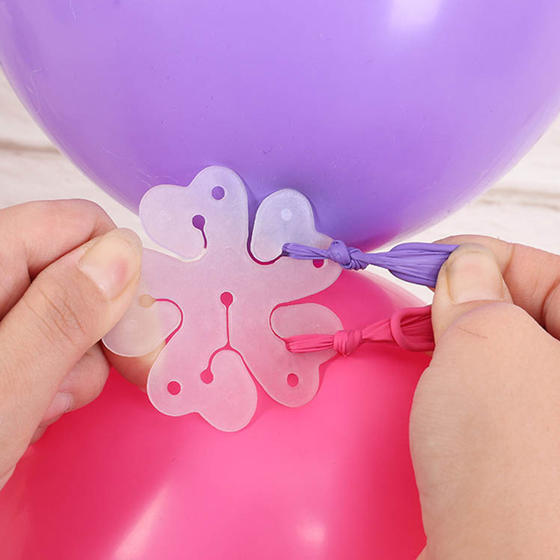 Thick Double-Layer Balloon Flower Shape Plum Clip Balloon Buckle Wedding, Marriage Birthday Arrangement Decoration Supplies