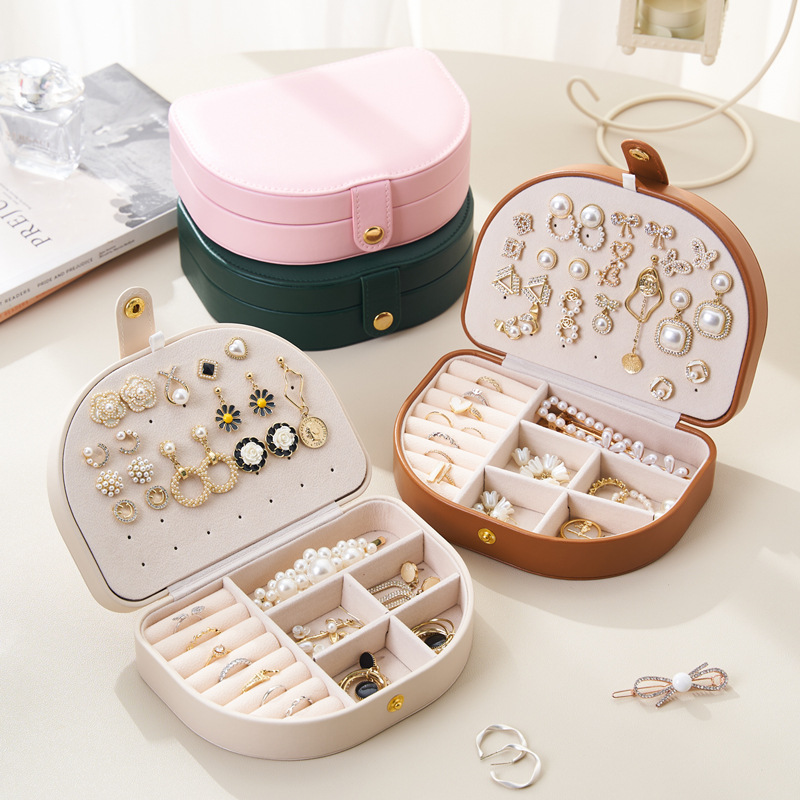 New Ins Style Portable Jewelry Box Stud Earrings Necklace Ornament Storage Box Bracelet Jewelry Storage Box