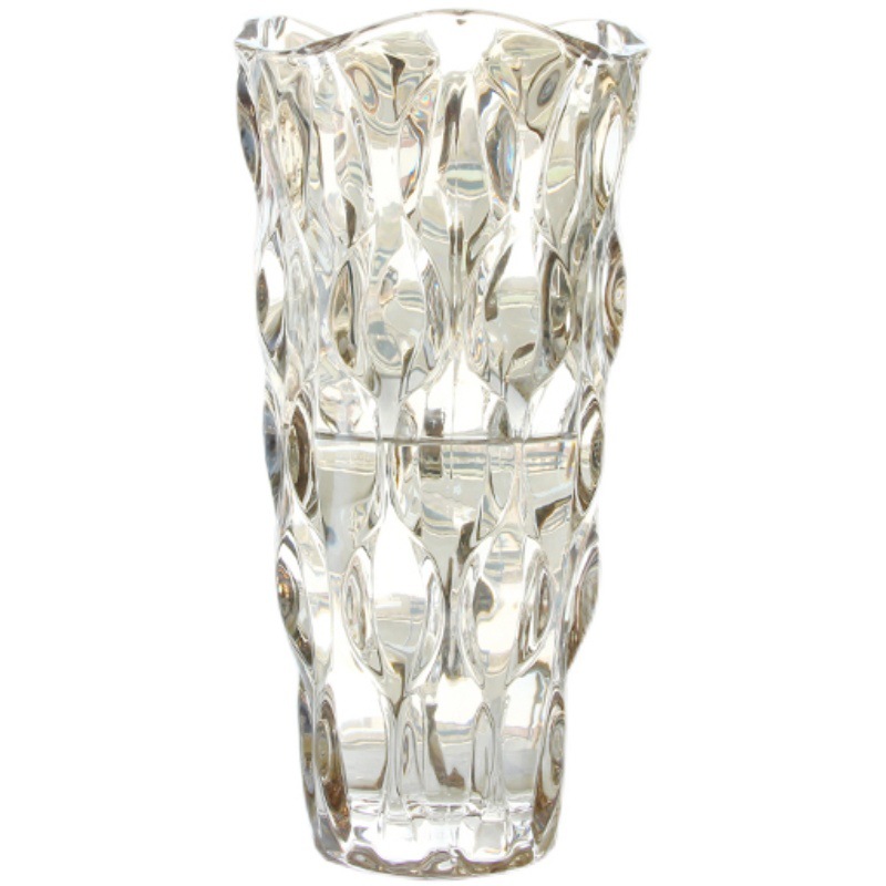 Nordic Light Luxury Crystal Glass Vase Transparent Living Room Flowers Flower Container Ryuguang Glass Vase Decorative Ornament