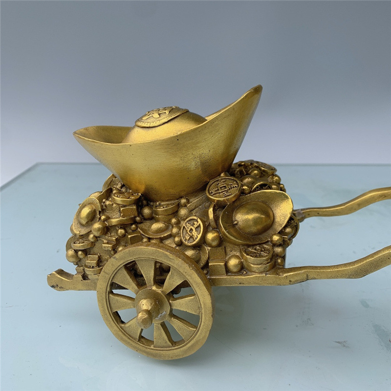 铜马载而归马摆件马拉元宝车摆设金钱元宝铜马拉车家居会销礼品