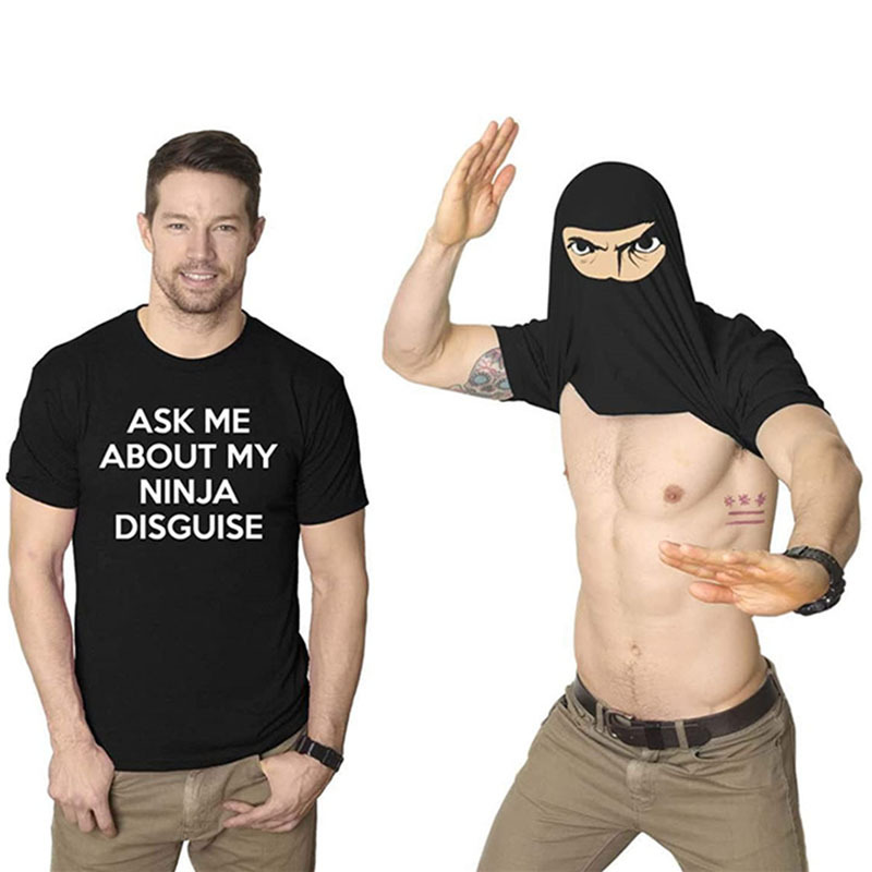 2025年ASKMEABOUTMYNINJADISGUISE忍者T恤翻转搞怪短袖夜光版