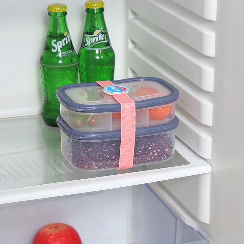 冰箱带盖透明保鲜盒 办公室食品水果格分便当盒 塑料密封收纳盒