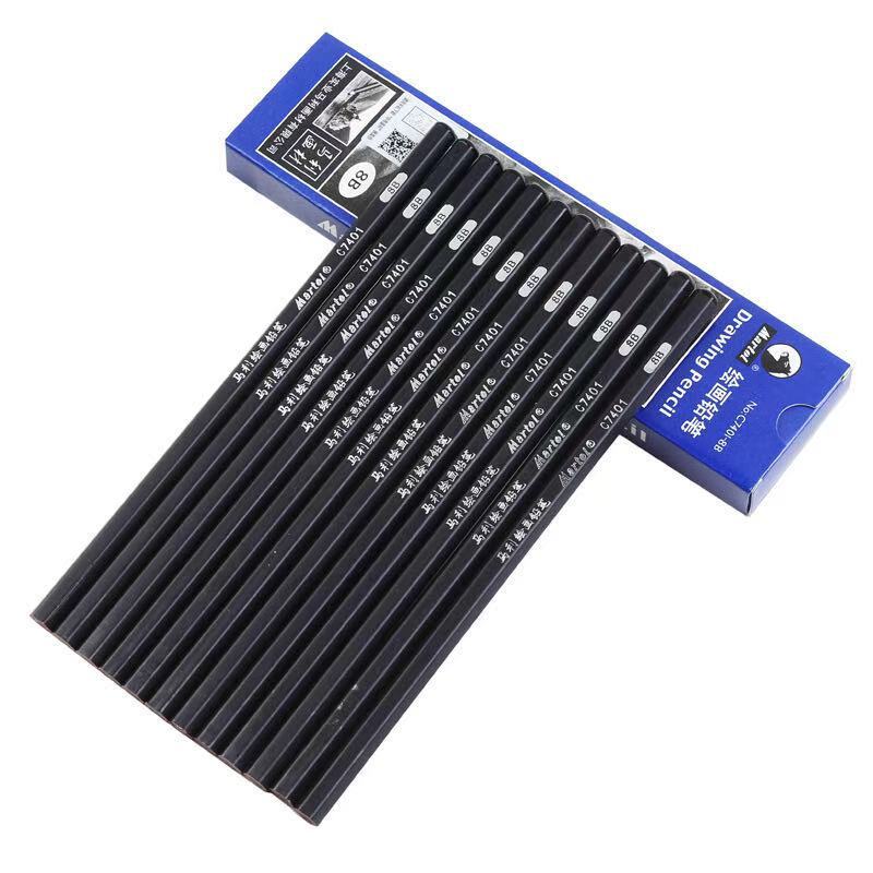 马利c7401美术绘画8b铅笔12支盒装