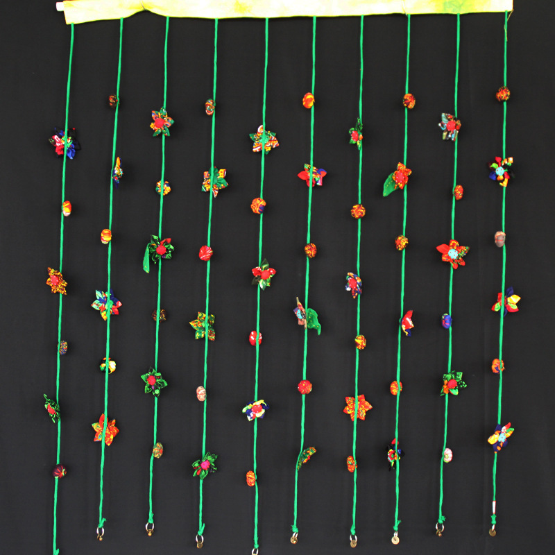 民族风田园布艺门帘花朵挂帘隔断个性手工帘子居家客栈民宿装饰