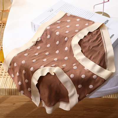 韩版时尚女士内裤女莫代尔印花加大码200斤桑蚕丝抗菌裆中腰裤头