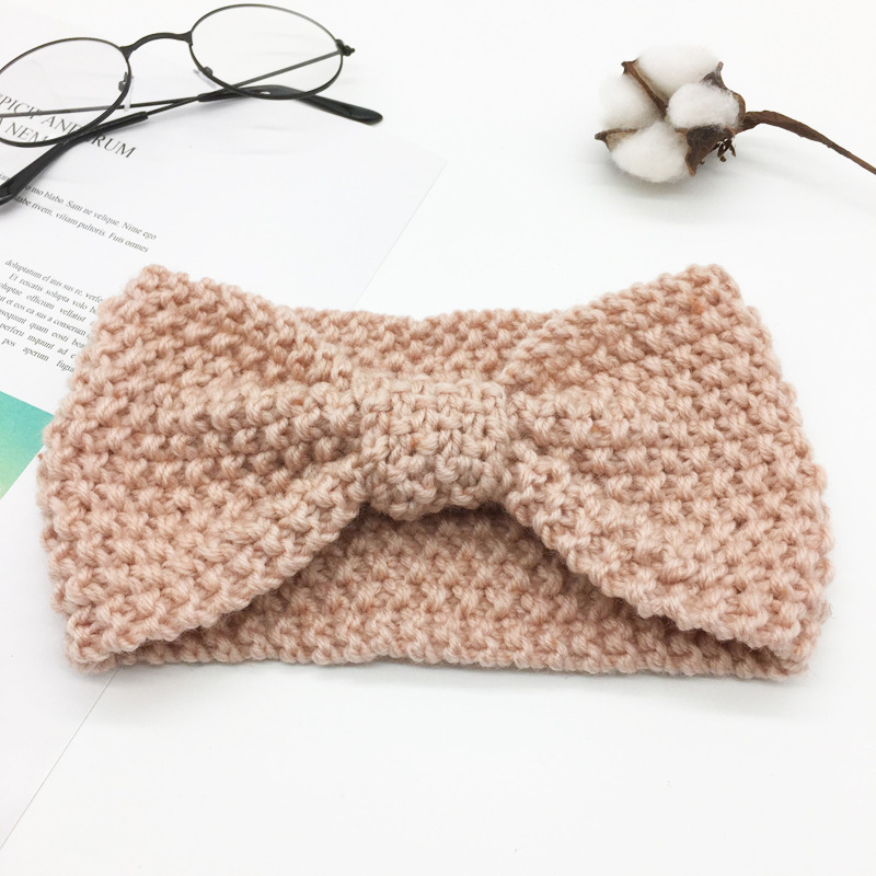 Knitted Hair Band Corn Grain Bow Wool Headband Warm Face Mask Headband for Going out