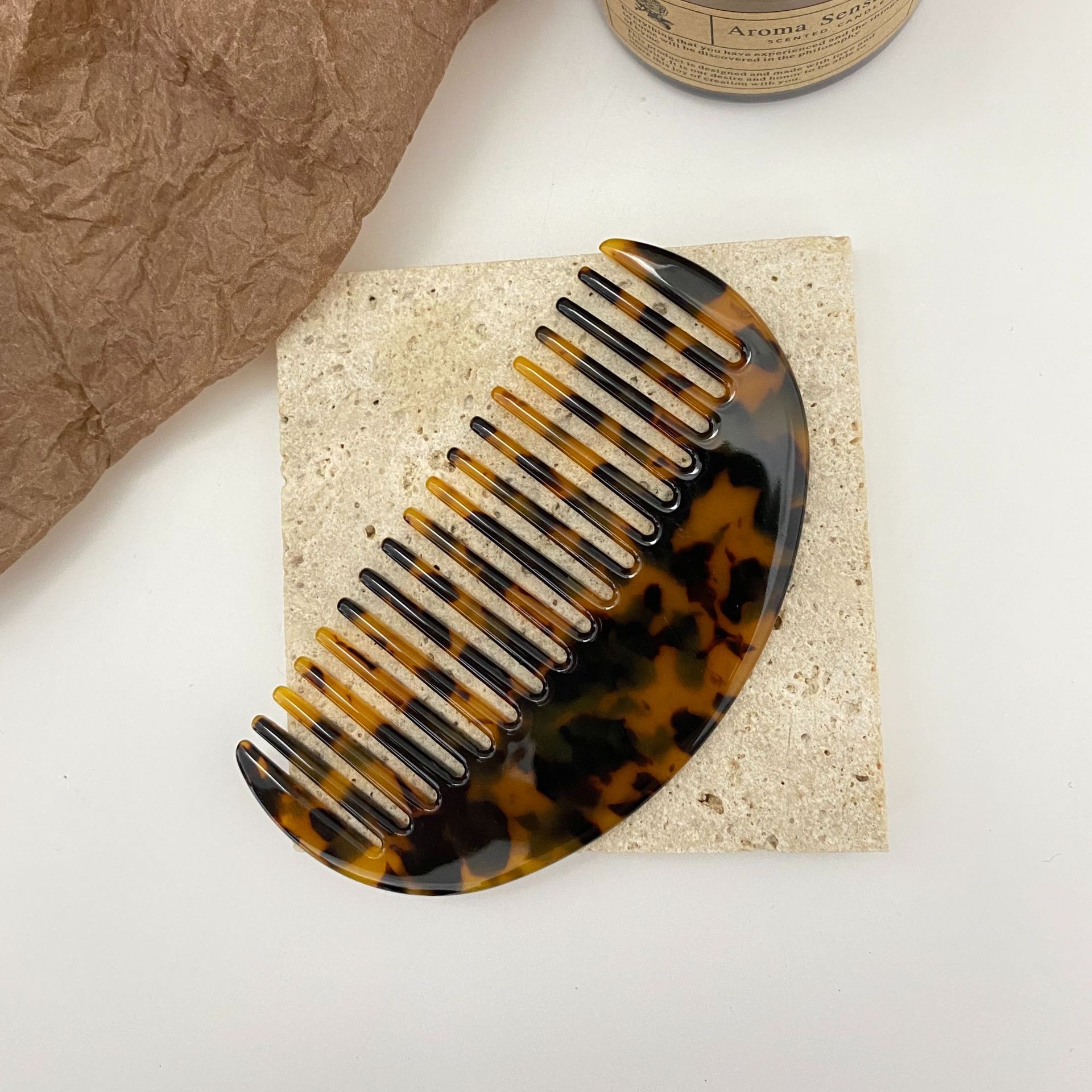 欧美时尚玳瑁多色醋酸板材防静电梳子 韩国ins乖巧可爱美发梳发饰