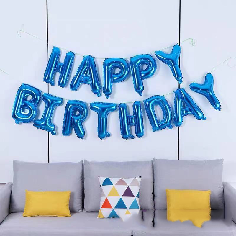 16-Inch Letter Set Happy Birthday Balloon Set Party Decoration Supplies Scene Atmosphere Layout English Letters