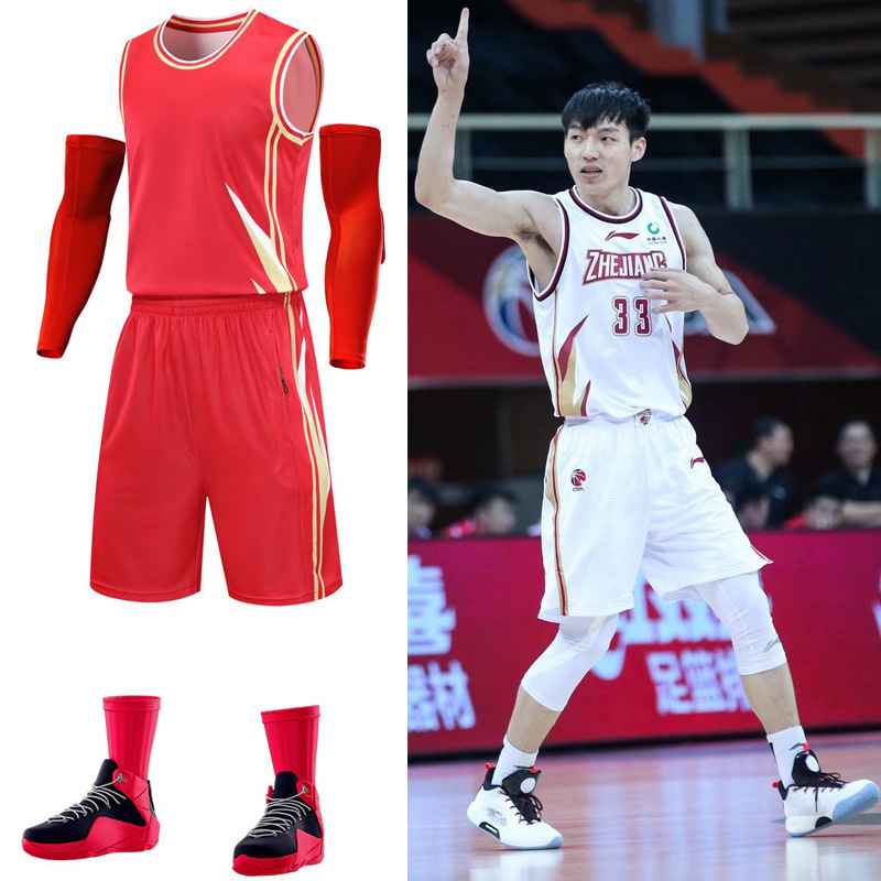 浙江队篮球服男套装女cba成人高质量运动球衣大码篮球