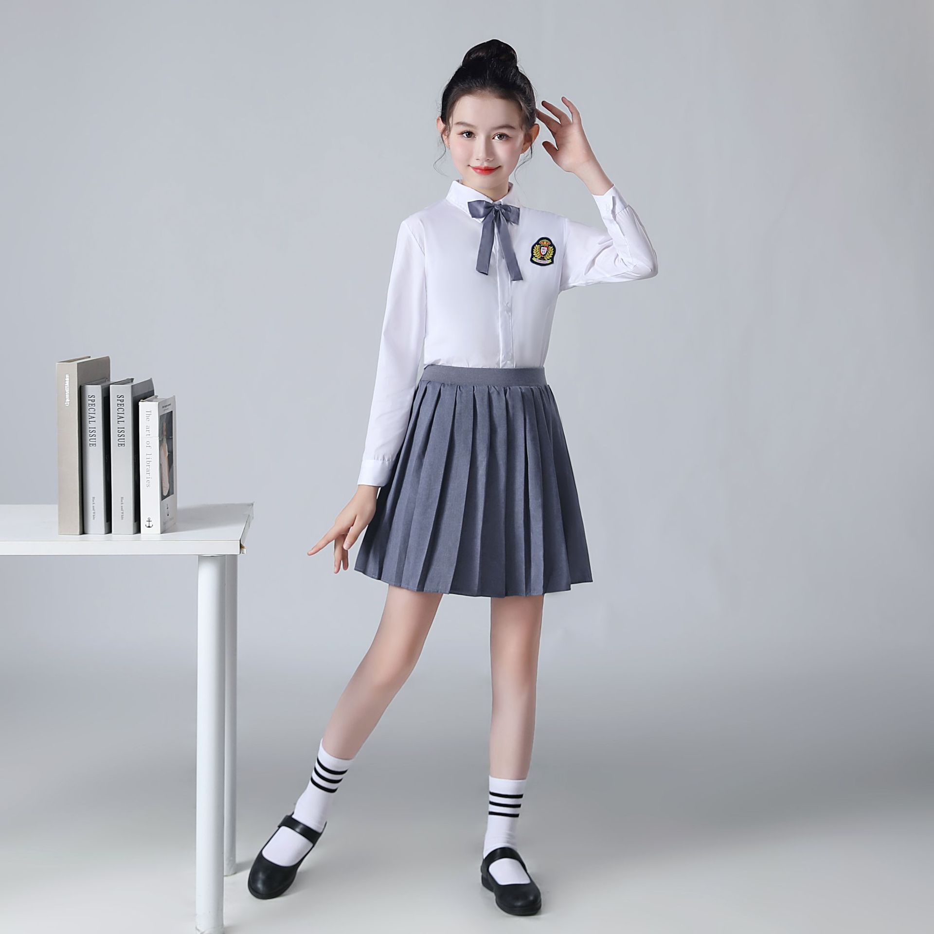 英伦风校服班服朗诵演出服领带校服套装中小学生大合唱毕业服装