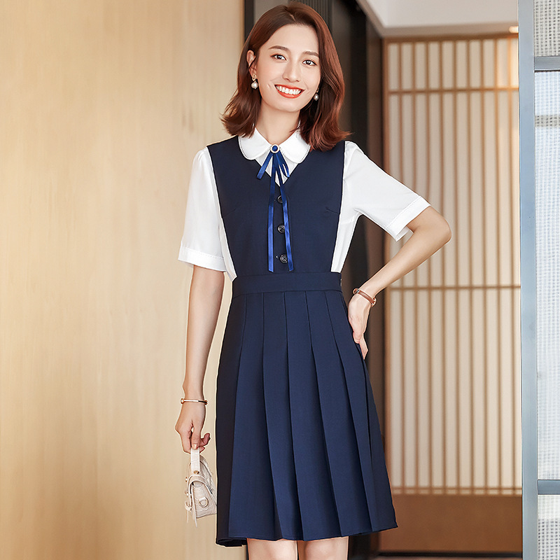 老师职业装教师套装小学面试服装幼儿园教师园服工作服女春夏裙子