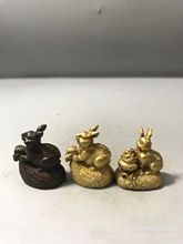铜兔子元宝聚宝盆兔子摆件居家客厅办公卧室礼品