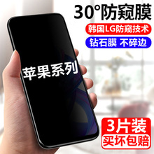 苹果15Pro防窥膜14PROMAX防窥钢化膜iPhone11/12/13防偷看X/XS/XR