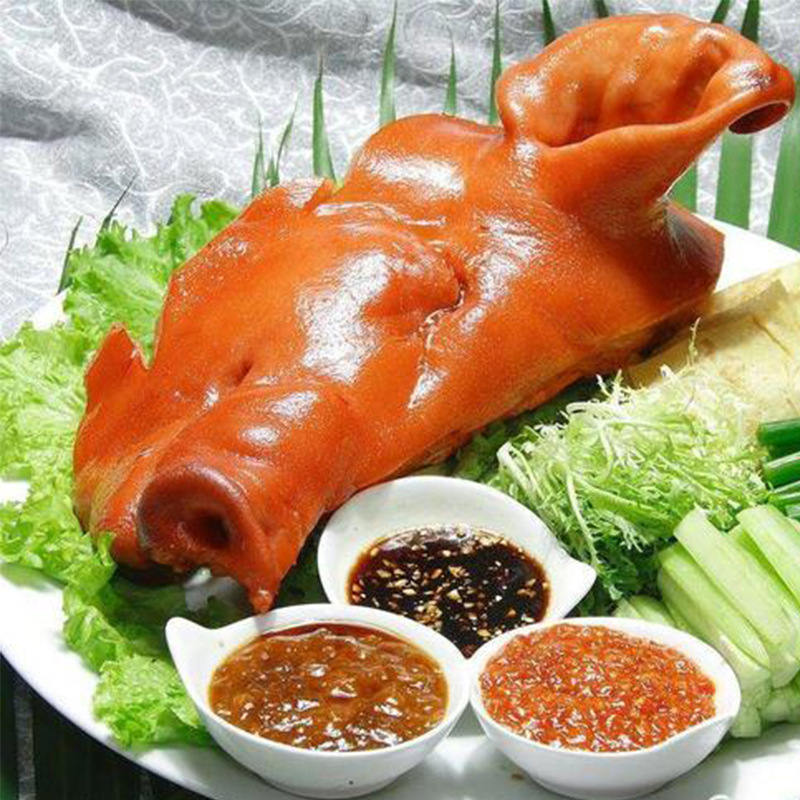 整只半只川味带耳腊猪头肉腊猪脸腊肉柴火烟熏猪头皮四川腊肉猪脸