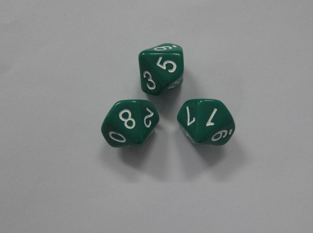 骰子,多面骰子,10面骰子,10面数字骰子,10面数字色子