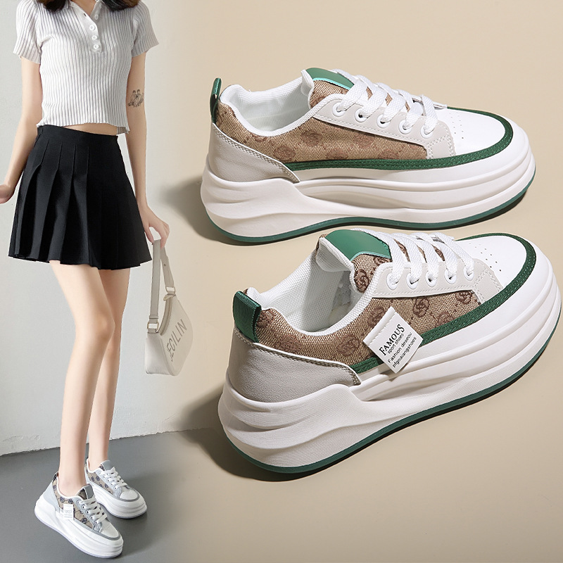 2023 summer new platform white shoes korean style versatile casual sneakers sports ins trendy platform shoes women‘s xt702