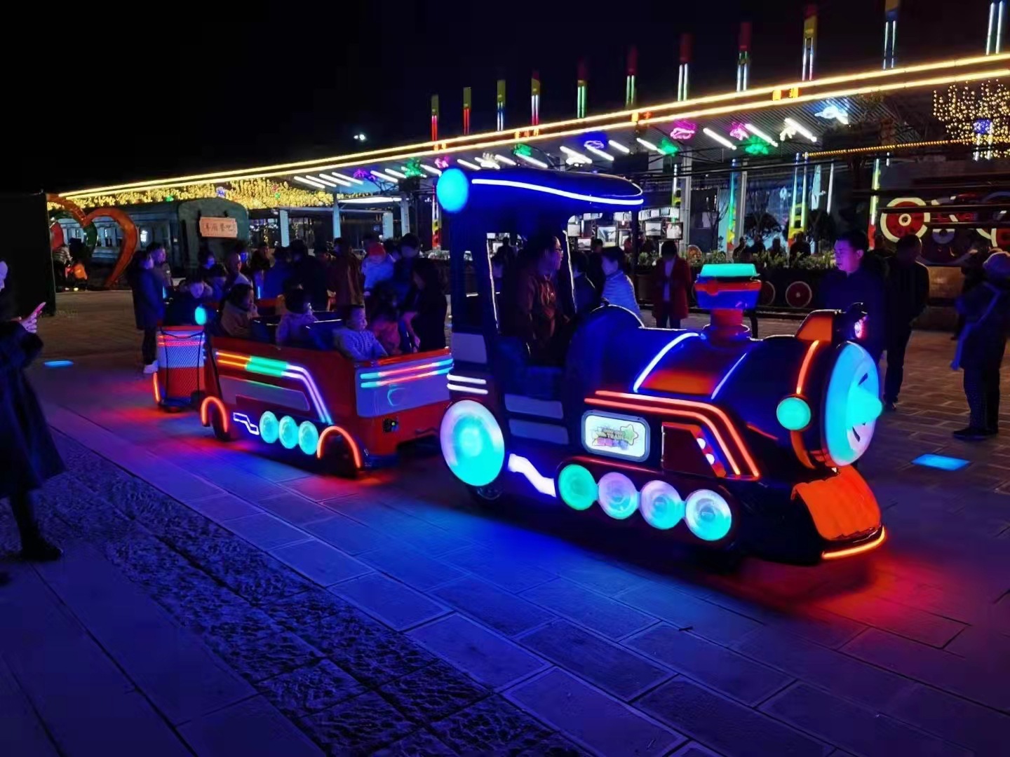 户外公园无轨观光电动小火车景区商场儿童观光车一拖三可坐18人