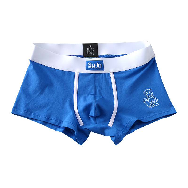Shu Nei Shunei40 PCs Purified Cotton Men's Underwear Birth Year Red Underpants Middle Waist Student Cartoon Boxer Shorts