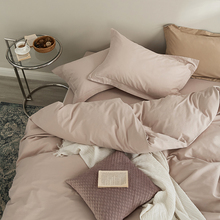 KF15温柔莫兰迪粉色长绒棉磨毛床上用品柔软保暖2m被套床单四