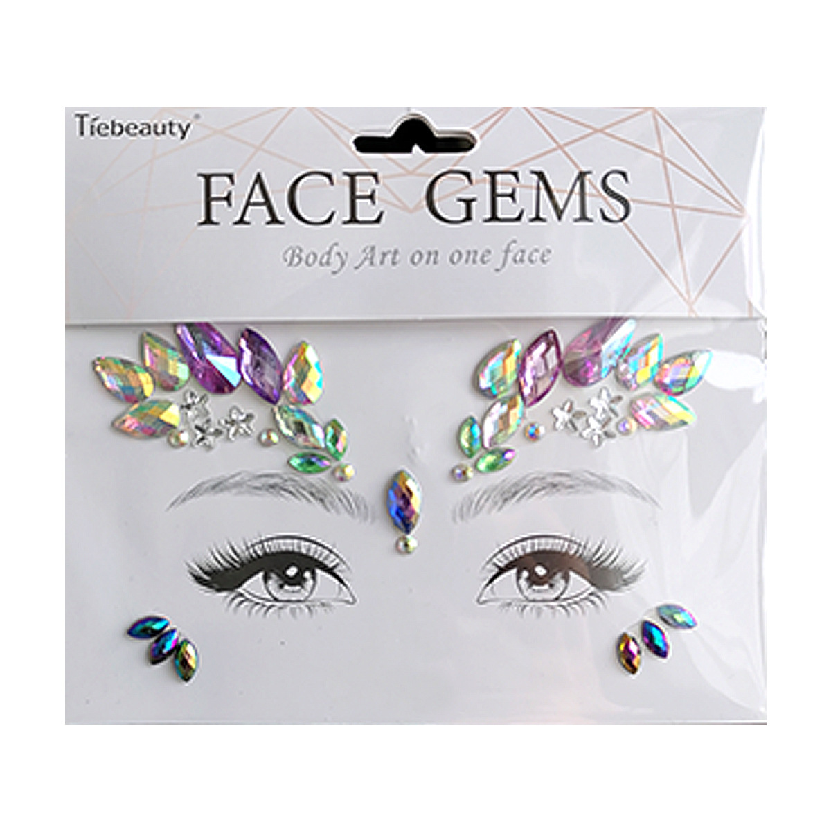 Cross-Border Wholesale Face Rhinestone Tattoo Sticker European and American Girls Diamond Forehead Stickers Creative Stage Beauty Stickers Face Pasters