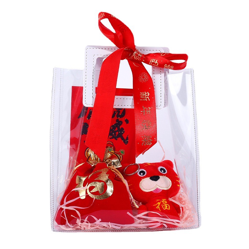 Rabbit Year Gift Box Transparent Handbag Wholesale Valentine's Day Flower Packaging Gift Bag New Year Gift Gift Bag