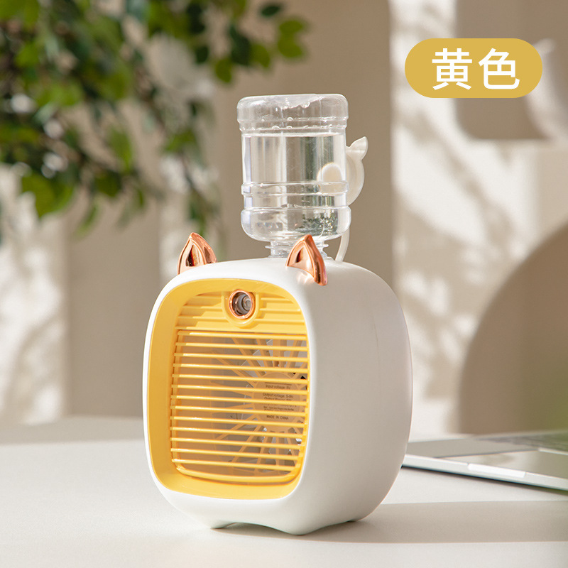 New Cross-Border Water-Cooled Fan Mini Fan Usb Fan Desktop Turbine Led Spray Humidification Air Cooler