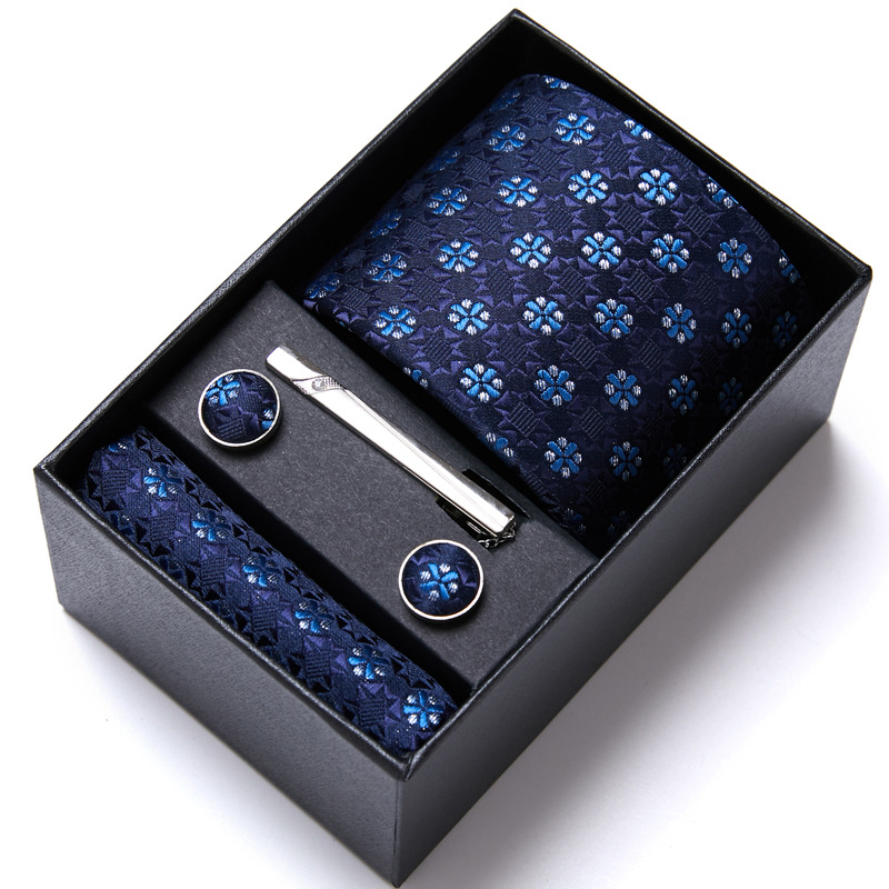 Men's Tie Six-Piece Set Gift Box Team Necktie Business Formal Wear Wedding Tie Factory Wholesale Spot