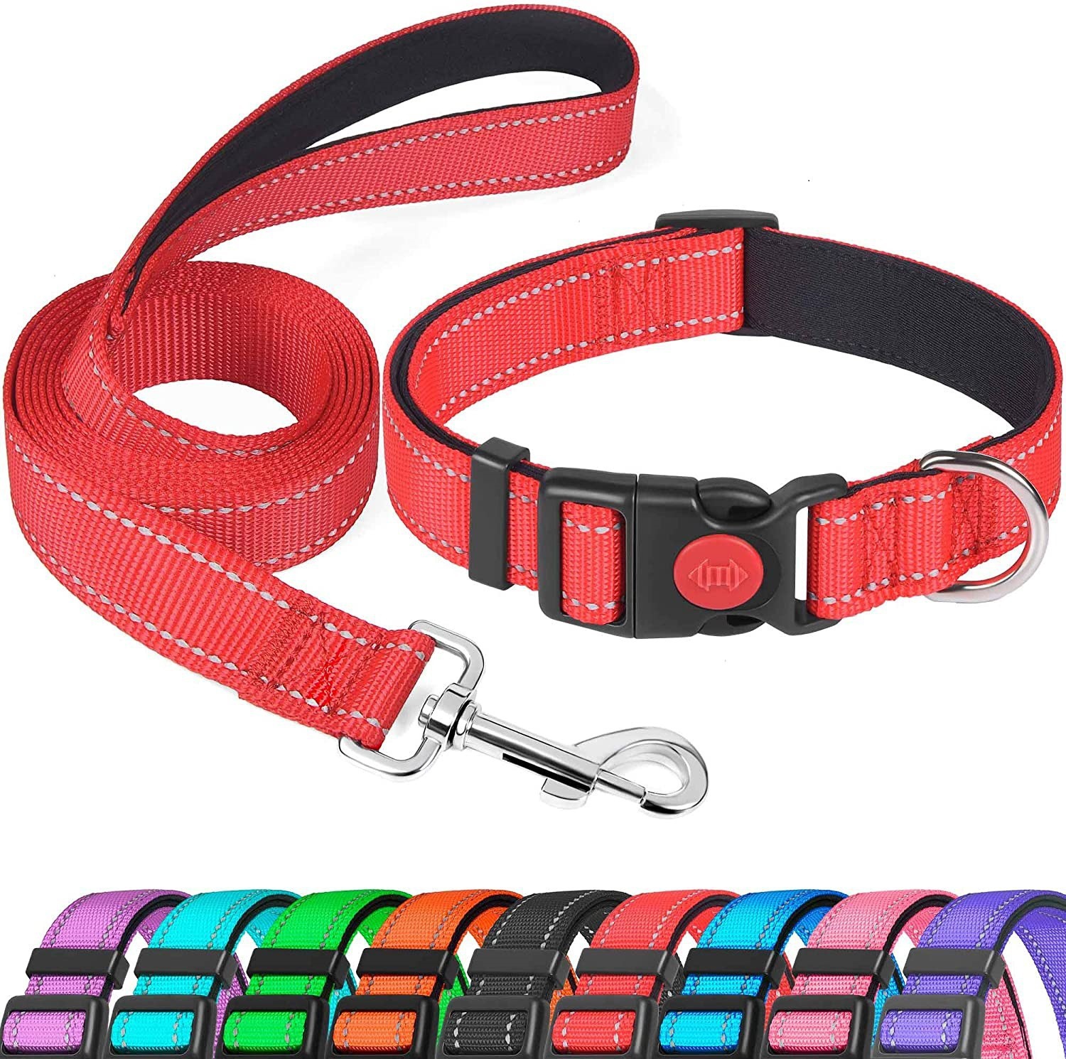 Solid Color Pet Supplies Small and Medium Nylon Pet Collar Diving Cloth Lining Dog Collar Reflective Bandana