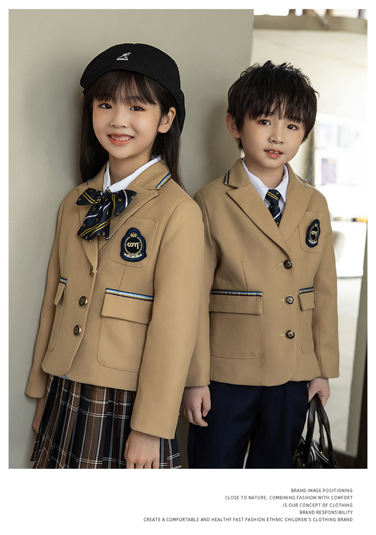 中小学生西装校服儿童西服秋冬装2021英伦风班服幼儿园园服三件套