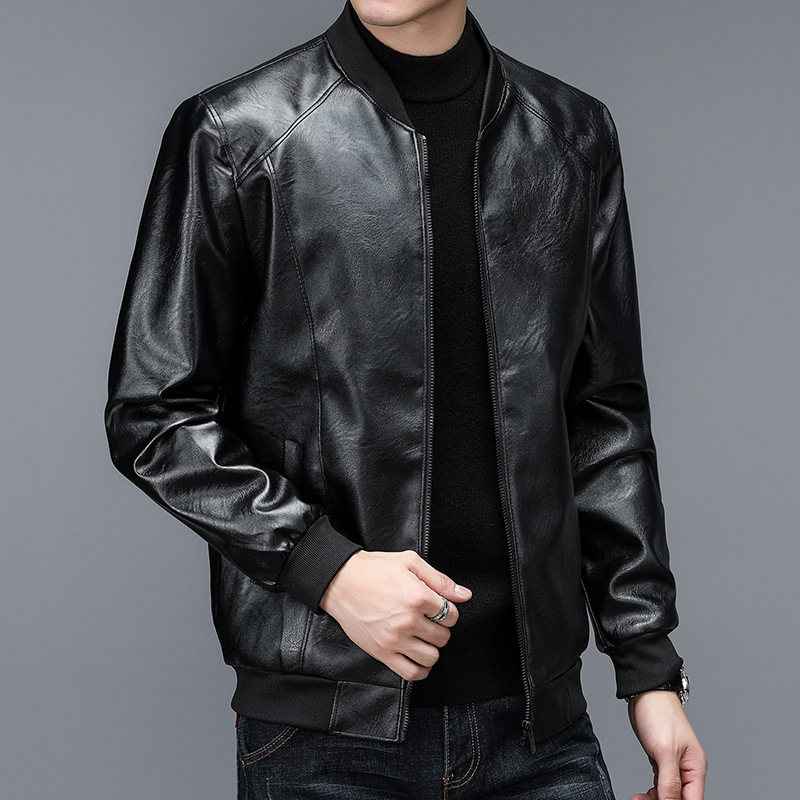 秋冬新款精品男士加绒皮衣皮夹克潮流外套青年机车服休闲时尚pu皮