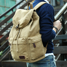 韩版背包双肩包男休闲高中学生书包时尚潮流帆布旅游包电脑包现货
